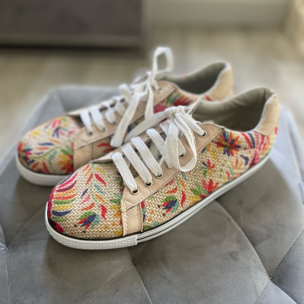 Mexico Lindo Shoes Woven Lace Up Sneakers